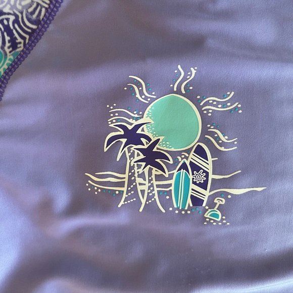 UV Skins Violet Mock Neck Rash Guard - 2T - Picture 6 of 8